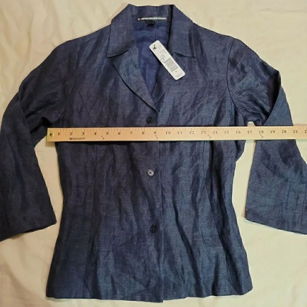 ELLEN TRACY COMPANY DENIM LS BLAZER SIZE 6 NWT